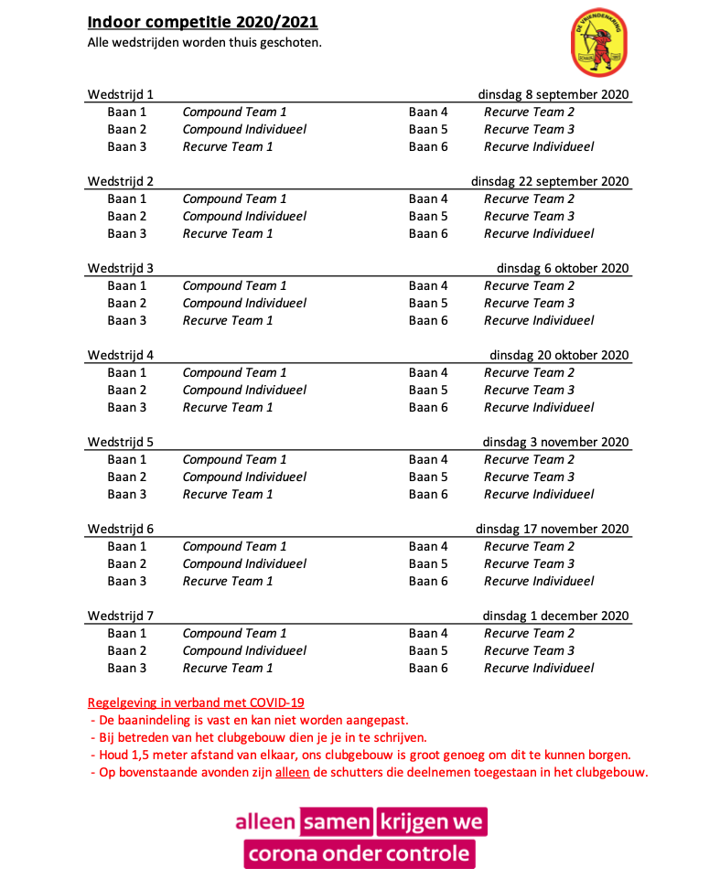 Indoorcompetitie Senioren @ De Vriendenkring 1897